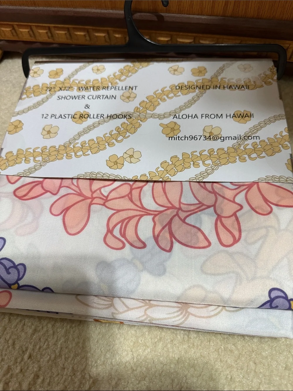 Le'ale'a Floral Shower Curtain Set in White and Yellow